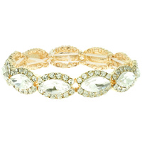 RHINESTONE BEZELED CRYSTAL STRETCH BRACELET